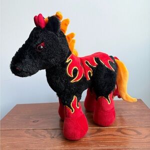 Vintage Webkinz Night Mare HM398 Plushie Fire Horse Stuffed Animal Collectible